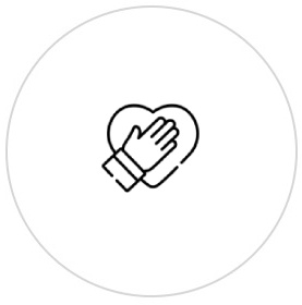 icono mano tocando corazon